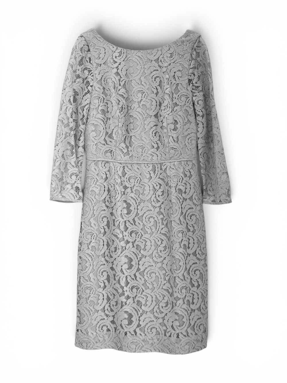 J. Crew Natalia Gray Lace Long Sleeve Sheath Dress Size 2